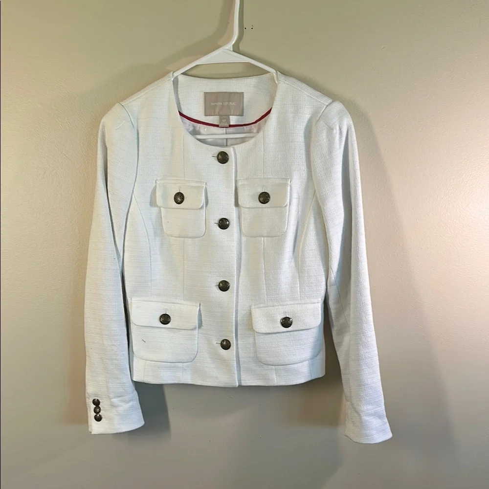 Banana Republic White Textured Blazer - Picture 10 of 10